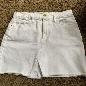 Frame White Denim Skirt